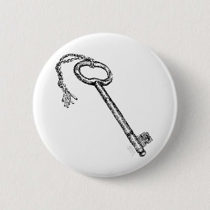 Antiek sleutel ronde button 5,7 cm