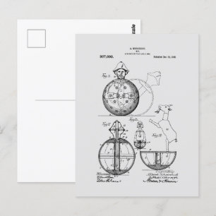Antiek Speelgoed 1908 Roly Poly Patenttekening Briefkaart