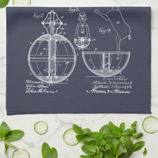 Antiek Speelgoed 1908 Roly Poly Patenttekening Theedoek (Gevouwen)