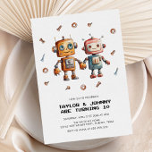 Antiek Speelgoed Robot Kinderen Verjaardag Kaart