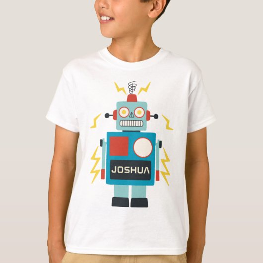 Antiek Speelgoed Robot Verjaardag T-shirt (Voorkant)