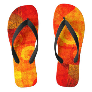 Antiek spiraaltjes grunge - oranje rood teenslippers