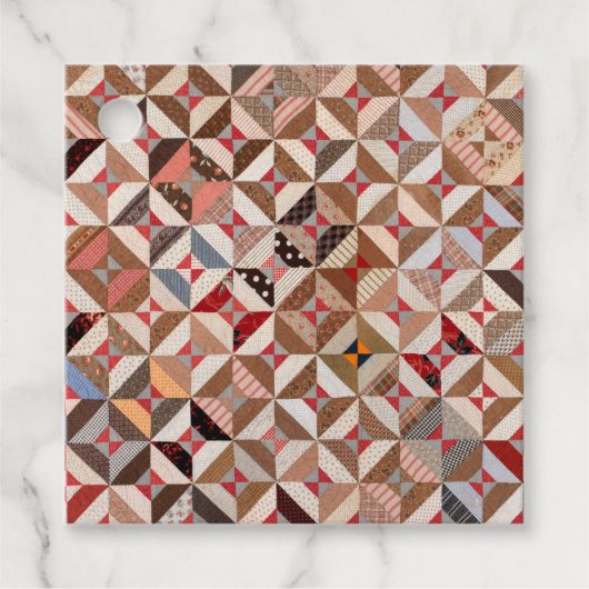 Antiek Spoolpatroonpatchwork Quilt Favor Tags Bedankjes Labels (Voorkant)
