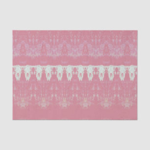 Antiek Stam Patroon Roze Witte Stier Schedel Tissuepapier