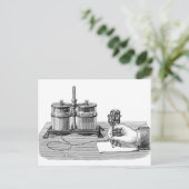 Antiek Steampunk Schrijver Edison Briefkaart (Staand voorkant)