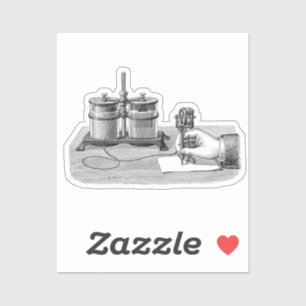 Antiek Steampunk Schrijver Edison Sticker