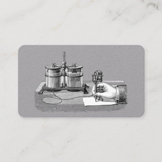 Antiek Steampunk Schrijver Edison Visitekaartje (Voorkant)