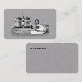 Antiek Steampunk Schrijver Edison Visitekaartje