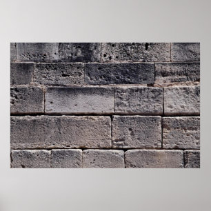 Antiek steenwand, Phaistos, Kreta, Griekenland Poster
