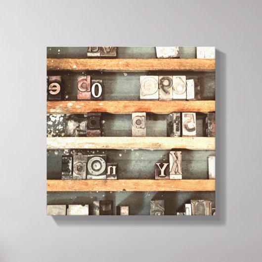 antiek stempels voor drukletters canvas afdruk (Voorkant)