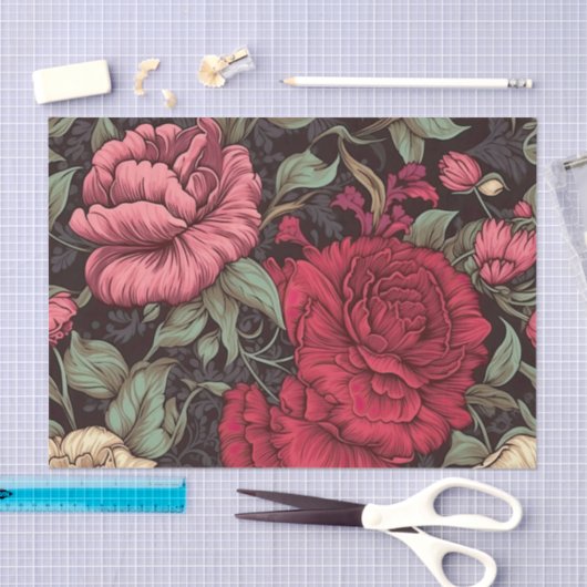 Antiek  stijl bloemendecoupage papier (Craft)