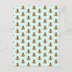 Antiek stijl Bumble Bee – geïnspireerd Feestdagenkaart