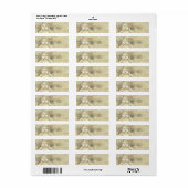 Antiek stijl Cherub Angel met handen over de oren Etiket (Full Sheet)