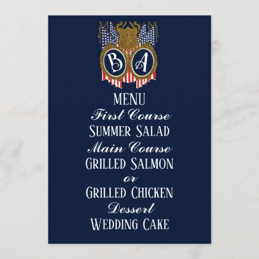 Antiek stijl huwelijkspaar menu (Voorkant)