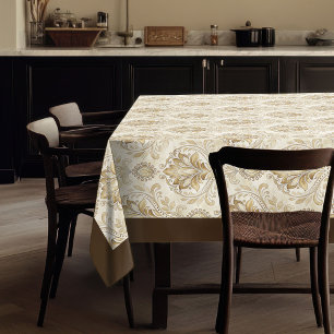 Antiek Stijl Ivoor Damask Soft Waterverf Elegant Tafelkleed