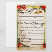 Antiek stijlhuwelijksattest (Voorkant / Achterkant)