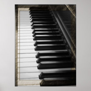 Antiek stijlpiano poster