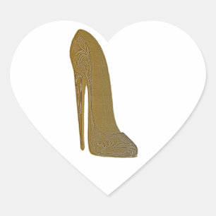 Antiek Stiletto Shoe High Hiel Kunstgeschenken Hart Sticker