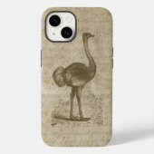 Antiek struisvogelscript grunge papier Case-Mate iPhone case (Achterkant)