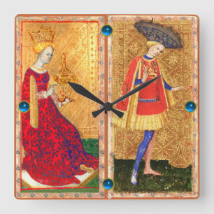 ANTIEK STUKKEN/PAGINA'S EN KONINGKONINGSTUKKEN VIERKANTE KLOK