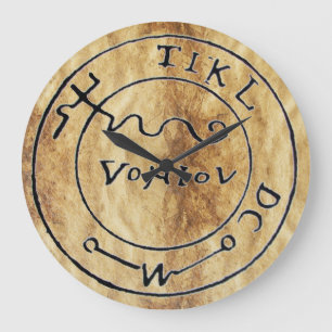 ANTIEK TALISMAN / PIRATEN BEHANDELING KAART PARCHM GROTE KLOK