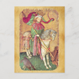 Antiek Tarots/Duitse gerechtskaarten/koning der va Briefkaart