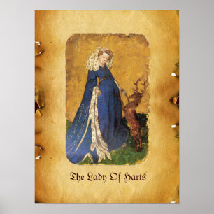 Antiek Tarots/Kaarten van de Duitse rechtbank/Lady Poster