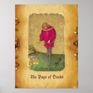 Antiek Tarots/Kaarten van de Duitse rechtbank/Pagi Poster
