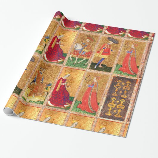 ANTIEK TAROTS/PAGINA, KNIGHT, KING EN KONINGIN VAN CADEAUPAPIER (Uitgerold)