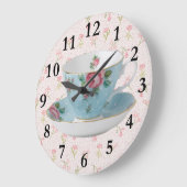 ANTIEK TEA CUP & SAUCER CLOCK GROTE KLOK (Hoek)