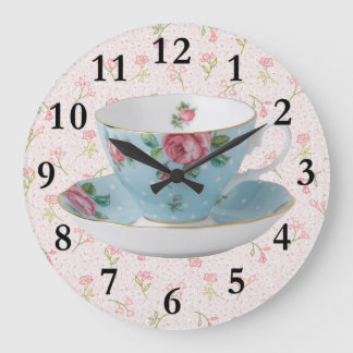 ANTIEK TEA CUP & SAUCER CLOCK GROTE KLOK
