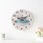 ANTIEK TEA CUP & SAUCER CLOCK GROTE KLOK (Huis)