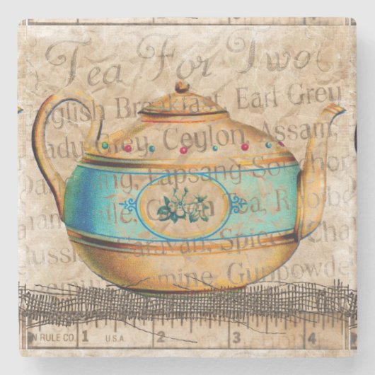 Antiek Tea Pot Stenen Onderzetter (Voorkant)