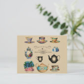  Antiek Teacup Floral Briefkaart (Staand voorkant)