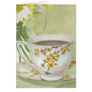 antiek teacup met daisy bouquet
