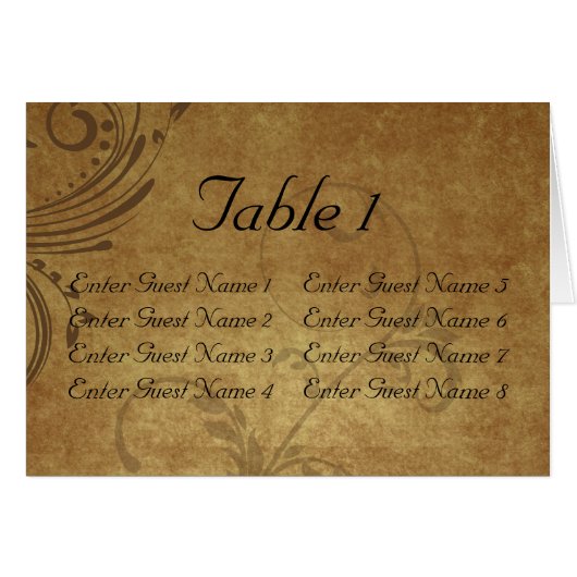 Antiek Teastain Swirl Table Topkaart (Voorkant Horizontaal)