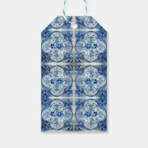 Antiek Tegel in Delfts Blauw aanpasbaar Cadeaulabel