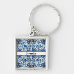 Antiek Tegels in Delfts Blauw aanpasbaar Sleutelhanger