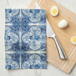 Antiek Tegels in Delfts Blauw Theedoek