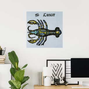 Antiek teken van de dierenriem, Kreeft Poster