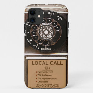 Antiek telefoontoestel met mobiele telefoon robuus iPhone 11 hoesje
