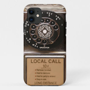 Antiek telefoontoestel met mobiele telefoon robuus iPhone 11 hoesje