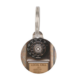 Antiek telefoontoestel met mobiele telefoon robuus huisdierpenning