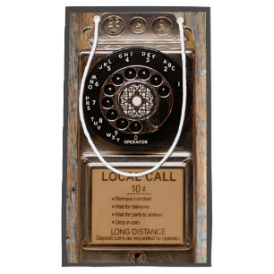 Antiek telefoontoestel met mobiele telefoon robuus klein cadeauzakje