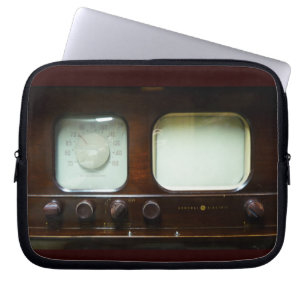 Antiek televisie en radio laptop sleeve