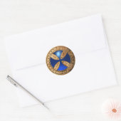 ANTIEK TEMPLAR CROSS Blue Sapphire Gem Ronde Sticker (Envelop)