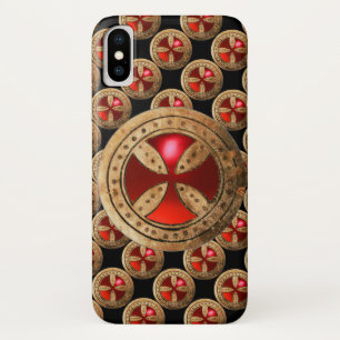ANTIEK TEMPLAR CROSS Red Ruby Gem iPhone X Hoesje