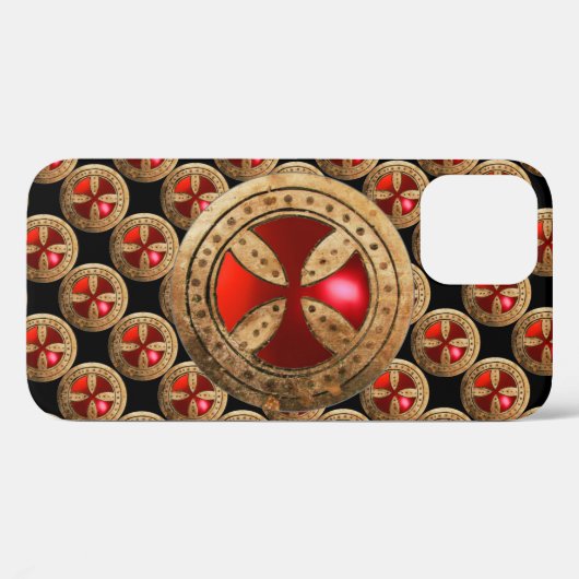 ANTIEK TEMPLAR CROSS Red Ruby Gem Case-Mate iPhone Case (Achterkant (horizontaal))