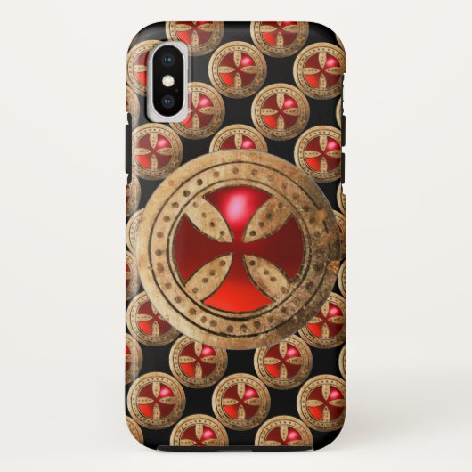 ANTIEK TEMPLAR CROSS Red Ruby Gem Case-Mate iPhone Case (Achterkant)