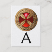 ANTIEK TEMPLAR CROSS Red Ruby Gem Monogram Pearl Visitekaartje (Achterkant)